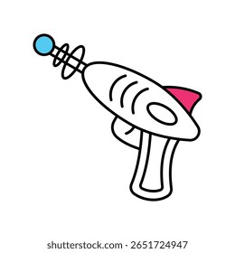 Vector de Space Gun Icono de estilo de ilustración de contorno lleno. Archivo EPS 10
