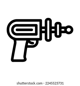 Diseño de icono de línea de vectores de pistón espacial