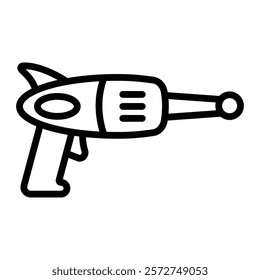 Space Gun Vector Line Icon Design
