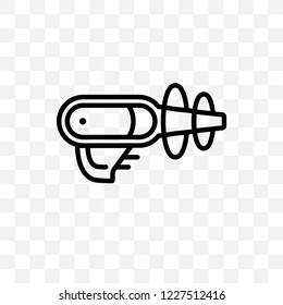 Space gun vector linear icon isolated on transparent background, Space gun transparency concept can be used for web and mobile