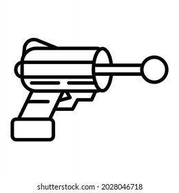 Icono De Esquema Del Vector De Armas Espaciales Aislado En Fondo Blanco
