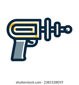 La Línea Espesa Del Vector De Armas Espaciales Llenó Iconos De Colores Oscuros Para Uso Personal Y Comercial.
