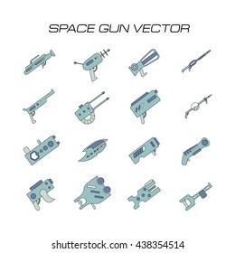 Space Gun Vector. Space Weapons Vector. 