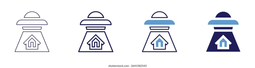 Space habitat icon in 4 different styles. Thin Line, Line, Bold Line, Duotone. Duotone style. Editable stroke.