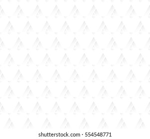 Space hearts and lattice triangle seamless pattern in luxury white color. Geometric shapes background. Vector illustration