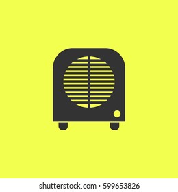 Space heater icon flat. Black pictogram on white background. Vector illustration symbol and bonus button