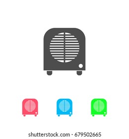 Space heater icon flat. Color pictogram on white background. Vector illustration symbol and bonus icons