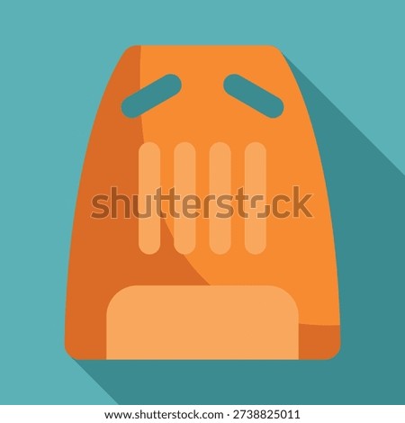 Space heater offering warmth, featuring a minimalist flat design with long shadow