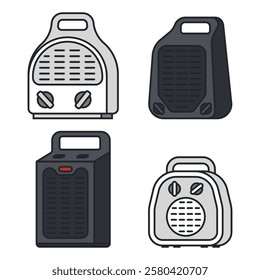 Aquecedores de ambiente de desenho animado vetor conjunto isolado em um fundo branco.