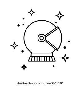 Space helmet costume outline vector illustration design