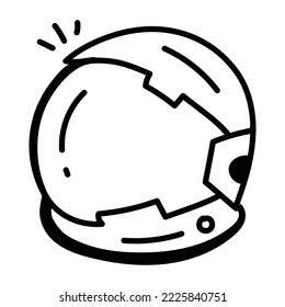 Space helmet doodle icon is up for premium use 