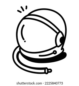 Space helmet doodle icon is up for premium use 