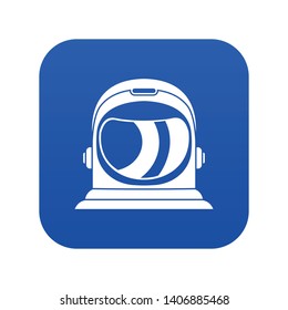 Space helmet icon digital blue for any design isolated on white vector illustration