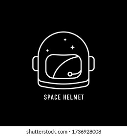 Space helmet icon in line style. Vector sign