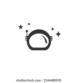 Space Helmet Icon On White. Vector Flat Sign