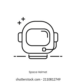 space helmet icon. Outline style icon design isolated on white background