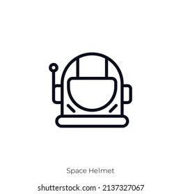 Space Helmet Icon. Outline Style Icon Design Isolated On White Background