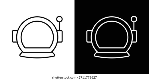 Esquema del icono del casco espacial. Vector aislado pictograma para el Web
