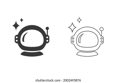 Space helmet icon set on white. Vector