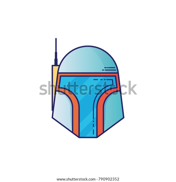 Space helmet icon in thin outline style. Vector illustrations