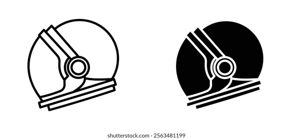 Space helmet icons in outline and fill. vector illustration for ui.