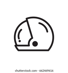 Space helmet line icon.