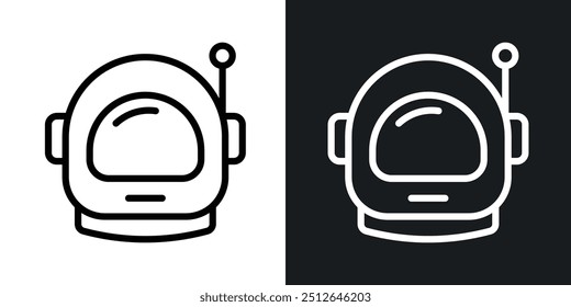 Space helmet outlined icon vector collection.