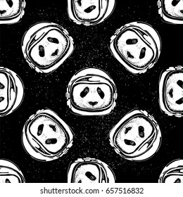 space helmet panda pattern