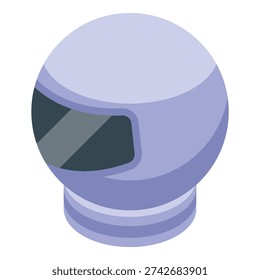 Space helmet protecting the astronaut's head with a glass visor for clear view in isometric perspective