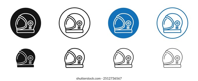 Space helmet in set in black and blue color