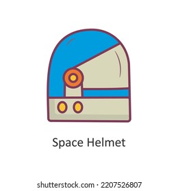 Space Helmet Vector Filled outline Icon Design illustration. Space Symbol on White background EPS 10 File