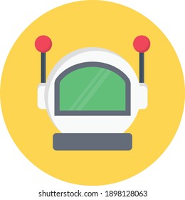 space helmet vector flat colour icon