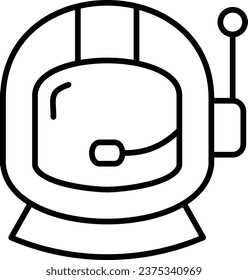 Icono vectorial del casco espacial. Se puede usar para imprimir, móviles y aplicaciones web.
