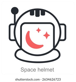 space helmet vector icon concept design
