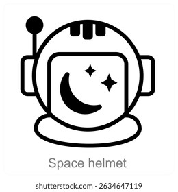 space helmet vector icon concept design