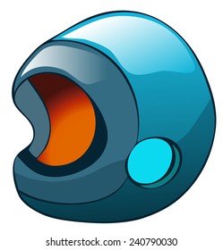 Space Helmet, Vector Illustration isolated on White Background. 