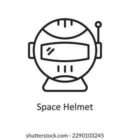  Space Helmet Vector Outline icon Design illustration. Gaming Symbol on White background EPS 10 File