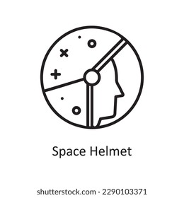 Ilustración de diseño del icono Esquema del vector del casco espacial. Símbolo de juego en el fondo blanco Archivo EPS 10