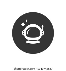 Space helmet white on black. Vector