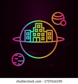 Icono del nolan del hotel espacial. Línea delgada simple, vector de contorno para iconos de negocios futuros para ui y ux, sitio web o aplicación móvil