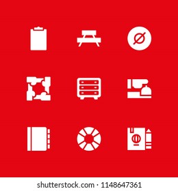 space icon. 9 space vectors with unity, notebook, table and agenda icons for web and mobile app