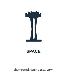 Space icon. Black filled vector illustration. Space symbol on white background. Can be used in web and mobile.