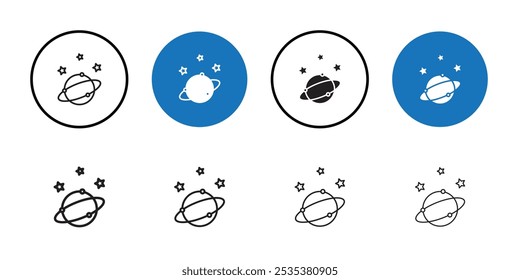 Space icon Black line art vector logo set