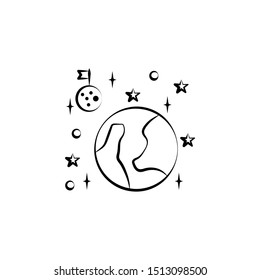 Space icon. Element of space hand drawn icon
