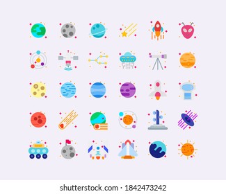 Space Icon Illustration Set Template