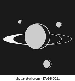 Icono espacial con planetas. Icono vector del cosmos para web, aplicación, impresión, diseño de portada.