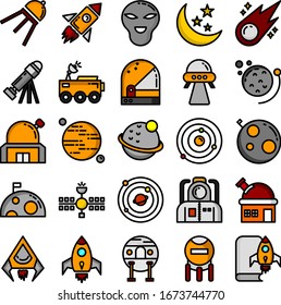 space icon in a quality line color style