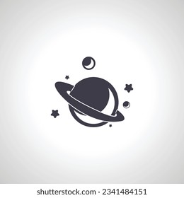space icon. saturn isolated icon