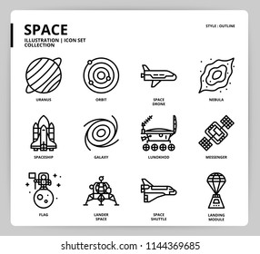 Space icon set