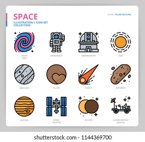 Space icon set